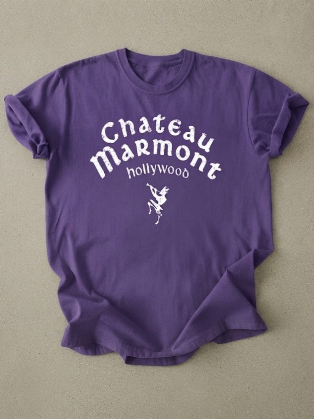 Chateau Marmont Hollywood Graphic Purple Gildan T-Shirt